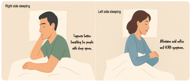 right and left sleeping